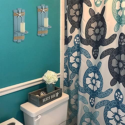 SOMTO Beach Starfish Wall Candle Sconces Decor,Ocean Themed Wall-Mount Candle Holders, Coastal Farmhouse Nautical Rustic Decorations for Bathroom, Living Room, Dining Room and Office, Set of 2 - Image 6