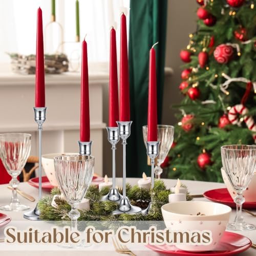 12PCS Silver Candlestick Holders, Metal Taper Candle Holder - Image 6