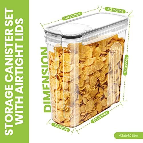 Utopia Kitchen Cereal Containers Storage Set with Lids, 3 Pack, 4L (135 Oz) - Image 2