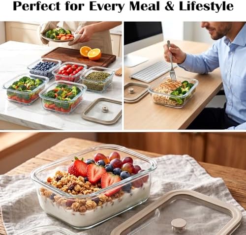 Multi-Size Glass Food Storage Containers with Glass Lids, 4 Pack - Image 7