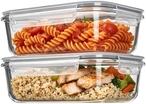Vtopmart 2 Pack 35oz Glass Meal Prep Containers with Lids by Vtopmart