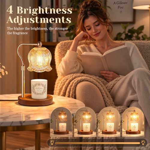 Candle Warmer Lamp with Timer, Adjustable and Dimmable, Gold - Image 5