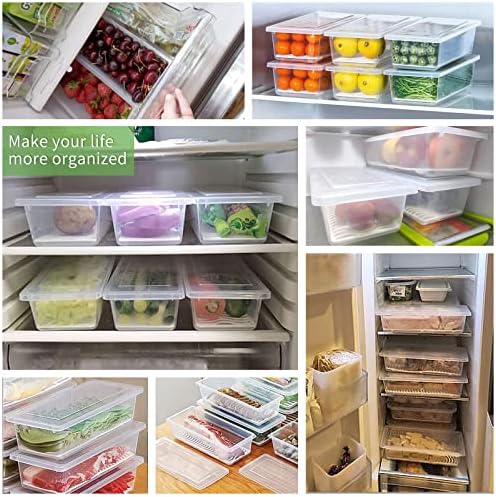 6 Pack 1.5L Fruit Storage Containers for Fridge with Removable Drain Tray - Image 6