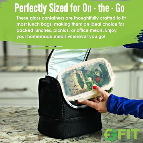 Glass Meal Prep Containers 1 & 2 & 3 Compartments, Airtight, 35 oz, 3 Pack - Image 6