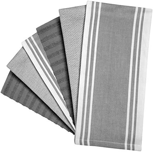 Premium Kitchen Towels 6 Pack 100% Cotton 20"x28" Dish Towels - Grey Wide - Image 4