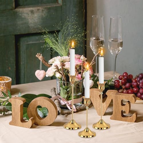 6pcs Gold Candle Holders, Candlestick Holders Taper Candle Holders for Pillar Candles Sticks Holder Decor Halloween Christmas Decorations Candle Candelabros para Centros de Mesa - Image 3