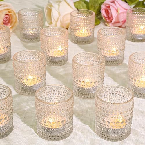 SUPMIND 24pcs Clear Glass Votive Candle Holders Bulk for Wedding by SUPMIND