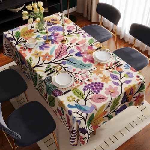 Rectangle Table Cloth,100% Waterproof Tablecloth Oil Proof Spill Proof Vinyl Table Cloth, Wipe Clean Plastic Table Cover for Dining, Camping, Indoor and Outdoor, 54"x54", Purple - Image 7