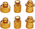 Vixdonos Taper Glass Candlestick Holders Tealight Candle Holders for Table Centerpieces, Wedding Decor and Dinner Party (6 Pcs, Amber) by Vixdonos