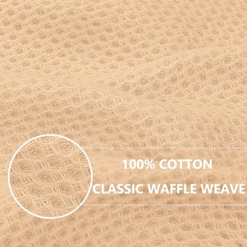 Homaxy 100% Cotton Waffle Weave Kitchen Dish Cloths 6-Pack, Apricot - Image 2