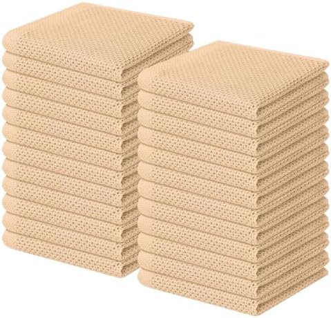 Homaxy 100% Cotton Waffle Weave Kitchen Dish Cloths 24-Pack, Apricot by Homaxy