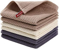 Homaxy 100% Cotton Waffle Weave Kitchen Dish Cloths 6-Pack, Mixed Color by Homaxy