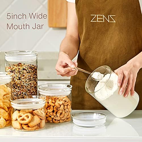 ZENS 74oz Glass Canisters with Airtight Lid, 2 Large Storage Containers - Image 2