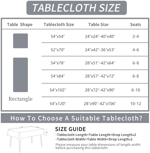 Rectangle Table Cloth,100% Waterproof Tablecloth Oil Proof Spill Proof Vinyl Table Cloth, Wipe Clean Plastic Table Cover for Dining, Camping, Indoor and Outdoor 54" x 120",Prunus Persica - Image 4