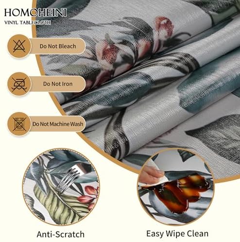 Rectangle Table Cloth,100% Waterproof Tablecloth Oil Proof Spill Proof Vinyl Table Cloth, Wipe Clean Plastic Table Cover for Dining, Camping, Indoor and Outdoor, 54"x54", Tropical Breeze - Image 3