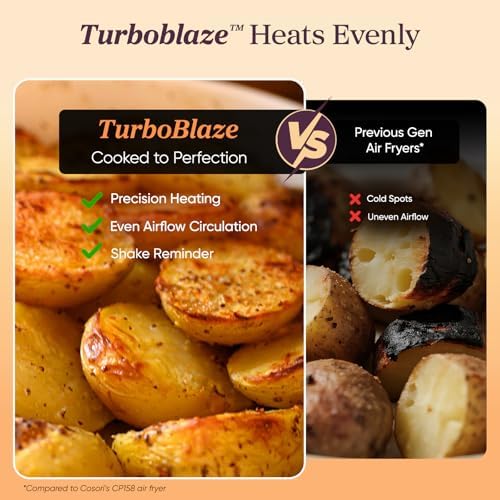 Cosori TurboBlaze Smart Air Fryer 6 Qt, Shake Reminders, 9-in-1, Cream - Image 4
