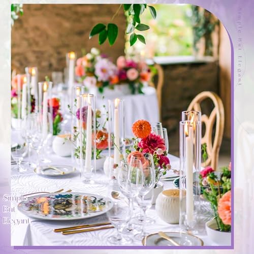 6 Pcs Hurricane Candle Holder Sleeve, H:14" D:2.5" Clear Glass - Image 6
