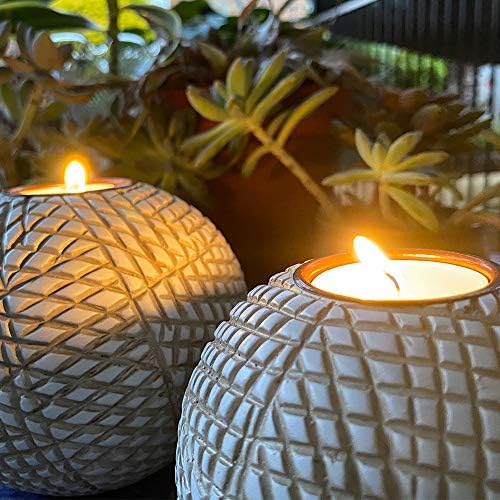 Luca Beige Orb Tea Light Candle Holders, Gift Boxed Set of 2 - Image 7
