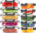10-Pack Large Glass Meal Prep Containers, Food Storage Containers with Lids by Skroam