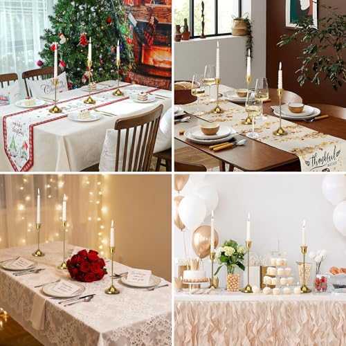 Candlestick Holders, 24PCS Metal Taper Candle Holder, Brass Gold Candle Holders for Candlesticks, Candle Holder for Wedding Fireplace Mantel Housewarming Gift Housewarming Gift - Image 6