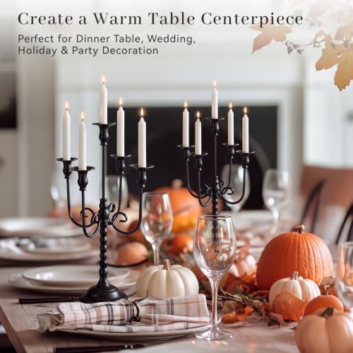 2 Pcs 20 Inch Black Candelabra Halloween Decorations, Retro - Image 6