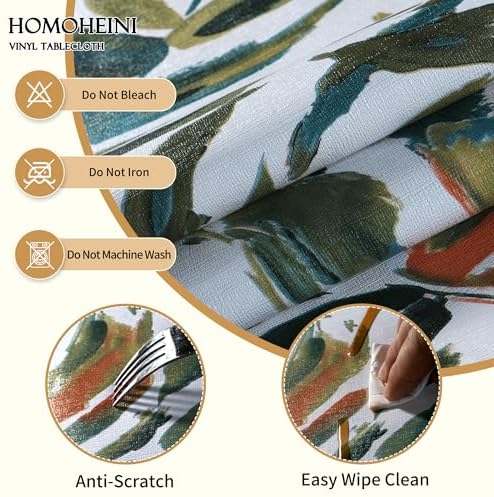 Rectangle Table Cloth,100% Waterproof Tablecloth Oil Proof Spill Proof Vinyl Table Cloth, Wipe Clean Plastic Table Cover for Dining, Camping, Indoor and Outdoor 54" x 78",Palm - Image 3