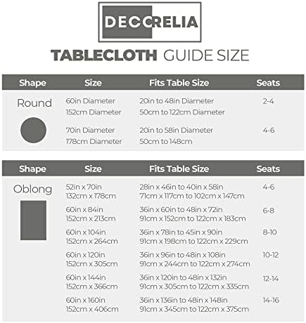 Decorelia Waterproof Round Tablecloth for Round Dining Table, Decorative Rustic Soft Wipeable Table Cloths Cover Indoor Outdoor Use for Holiday,Wedding, Kitchen (70 Inch,Round (4-6 Seats),Dark Grey) - Image 6