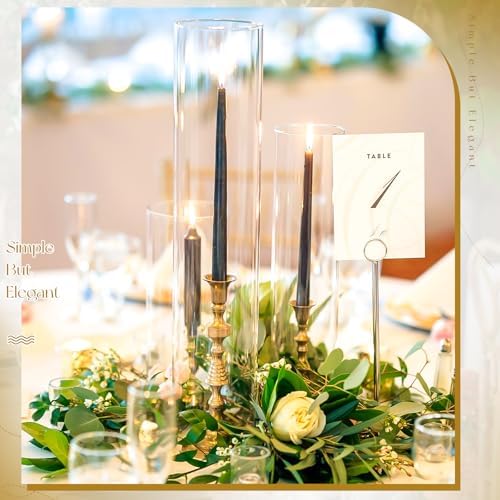 6 Pcs Hurricane Candle Holder Sleeve, H:14" D:3" Clear Glass - Image 6