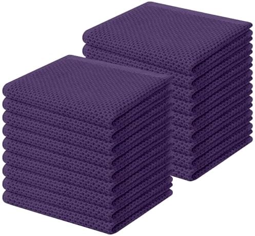 Homaxy 100% Cotton Waffle Weave Kitchen Dish Cloths 18-Pack, Eggplant by Homaxy