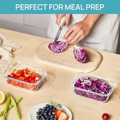 Vtopmart 2Pack 22oz Glass Storage Containers with Lids - Image 3