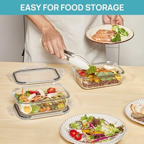 Vtopmart 2 Pack 35oz Glass Meal Prep Containers with Lids - Image 4
