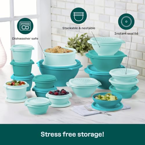 Tupperware Heritage 36-Piece Vintage Green Set (18 Containers, 18 Lids) - Image 5