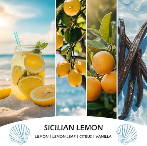 Sicilian Lemon Candles, 7oz Sicilian Lemon Scented Candle, Natural Soy Candles for Home Scented, Long Lasting with 50 Hour Burn Time, Gifts for Men Women - Image 2