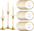 Glasseam Glass Candle Drip Protectors Bulk, 24 Pcs Gold Bobeches for Taper by Glasseam