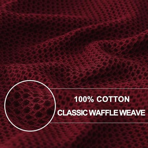 Homaxy 100% Cotton Waffle Weave Kitchen Dish Towels 24-Pack, Burgundy - Image 2