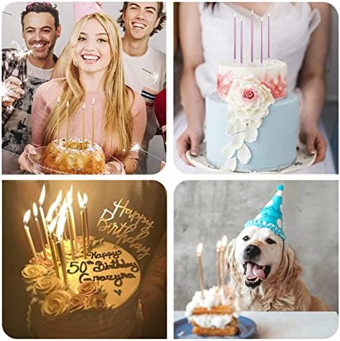 PHD CAKE Gold Metallic Long Thin Birthday Candles, Party Decorations - Image 5