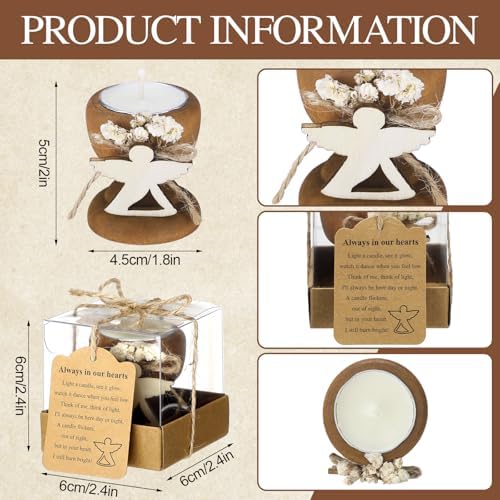 Nuanchu 24 Set Funeral Memorial Candles Holders Funeral Keepsakes, Angel - Image 2