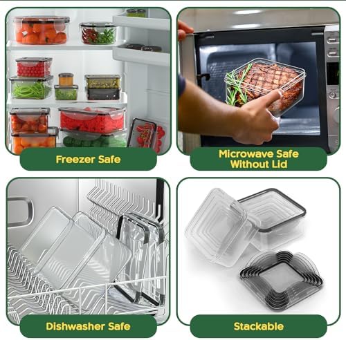 RockBerry 50 Pcs Large Food Storage Containers with Lids Airtight-85 OZ to Sauces Box-Total 526 Oz BPA Free Plastic Stackable Meal Prep For Pantry kitchen Organization, Microwave Safe-Pen Labels - Image 5