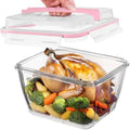 Razab 17 Cups / 132 Oz / 3900ml Large Glass Food Storage Containers with Lids - Leakproof, BPA-Free Large Meal Prep Container Ideal for Roasting Turkey, Store Leftover - Microwave & Oven Safe by RazabHomeGoods