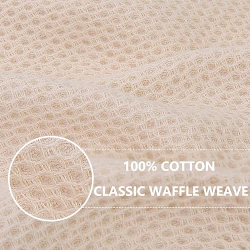 Homaxy 100% Cotton Waffle Weave Kitchen Dish Towels 24-Pack, Beige - Image 2