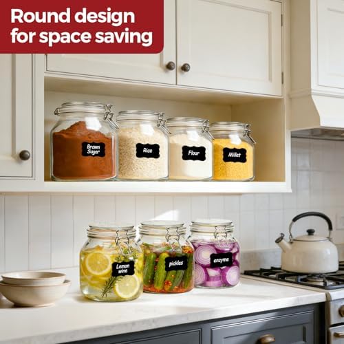 Glass Jars with Airtight Lids 0.6 Gallon 2 Pack Kitchen Canisters - Image 6