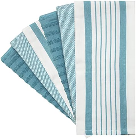 Premium Kitchen Towels 6 Pack 100% Cotton, 20"x28" Dish Towels - Aqua - Image 5