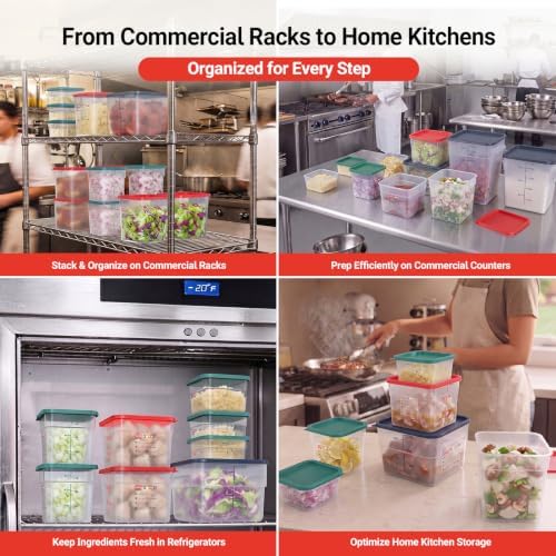 2 Pack 2 QT Commercial Food Storage Containers with Lids, BPA-Free Translucent Square Containers for Spices, Pet Food, Treats, Ingredients and Kitchen Organization with FIFO Label Area - Image 7