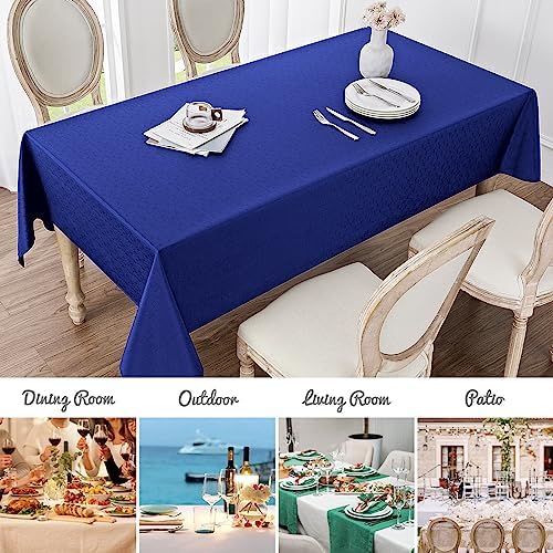 Veblandy Rectangle Tablecloth Waterproof 52x70 inch Linen Textured Table Cloth Stain and Wrinkle Resistant Washable, Decorative Fabric Table Cover for Dining, Party and Camping, Royal Blue - Image 7