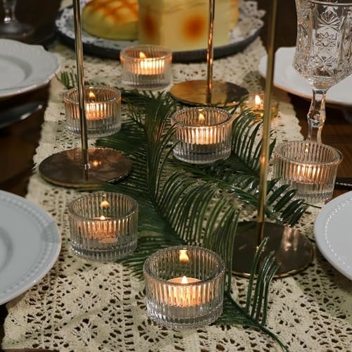 HAVITI 18 Pack Clear Tealight Candle Holders with Candles, Glass Votive Set - Image 6