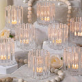 Glass Clear Votive Candle Holder, Ribbed Votive Candle Holders Set of 12 by LOVELIGHTLOVELIFE