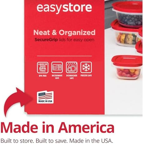 Rubbermaid EasyStore Rectangle, Square, and Round Containers, 34-Piece Set, Food Storage Containers, Food Storage Containers with Lids - Image 4