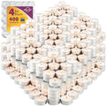 MontoPack Unscented Tea Light Candles 400 Pack | 4 Hours, White, Smokeless, Dripless Small Votive Paraffin Tealights | Long-Lasting for Home, Shabbat, Weddings, Events, Emergencies | Mini Candles Bulk by MontoPack