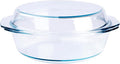 Round Tempered Glass Casserole Dish - 4QT by HUSANMP