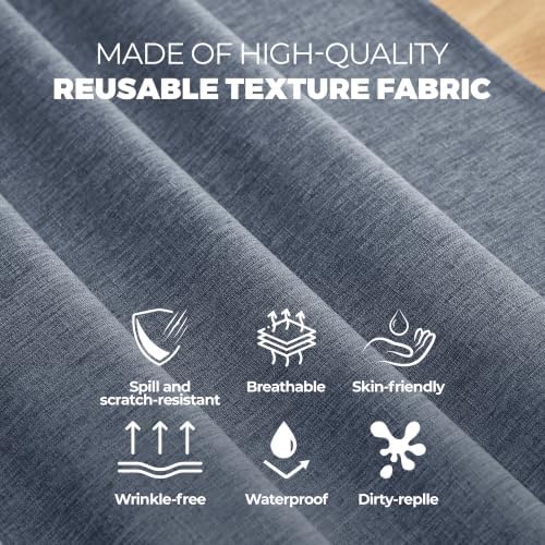 Decorelia Table Cloth for Rectangle Dining Table, Faux Linen Waterproof Texture Farmhouse Washable Rectangular Tablecloth Cover for Birthday, Party, Picnics, Wedding Decor(Demin Blue, 52 x70 Inch) - Image 6